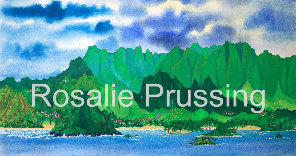 Rosalie Prussing Koolau Mountain Range Oahu Giclée Print, custom sizes