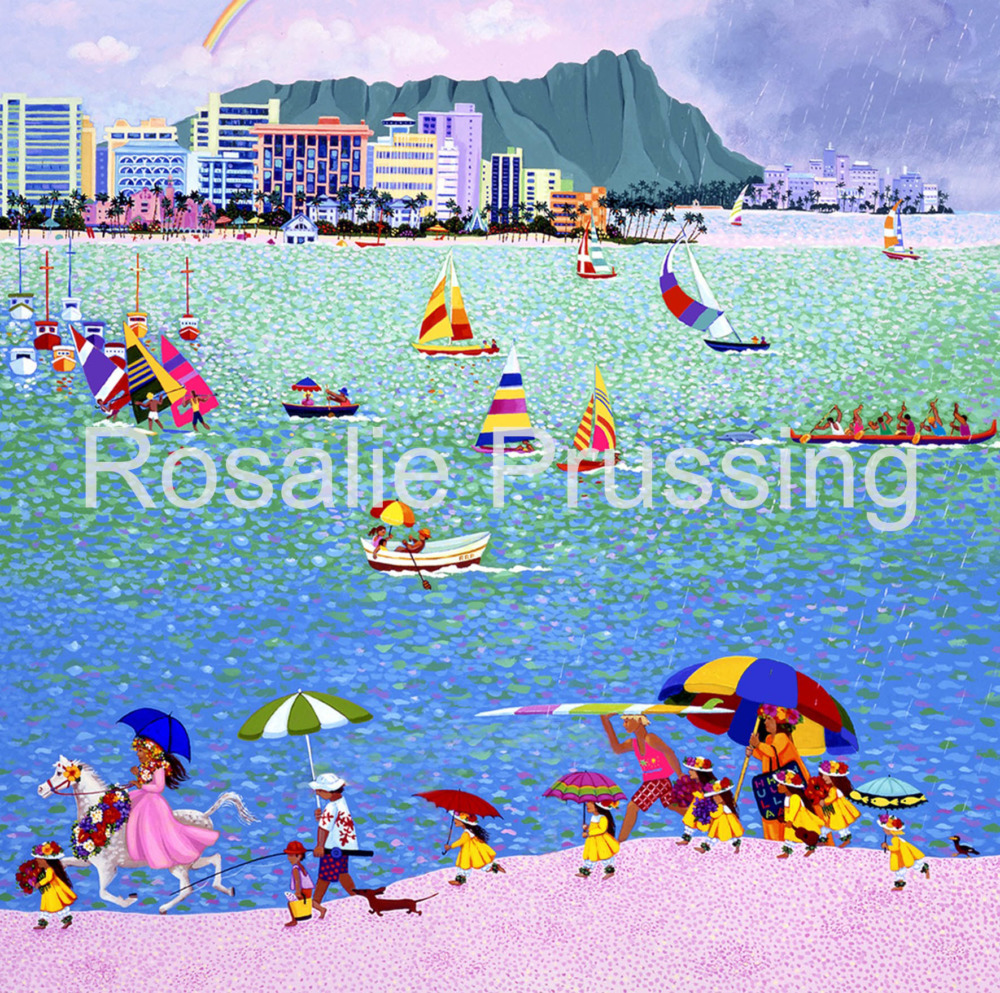 Rosalie Prussing Rain Drops Waikiki Giclée Print, custom sizes