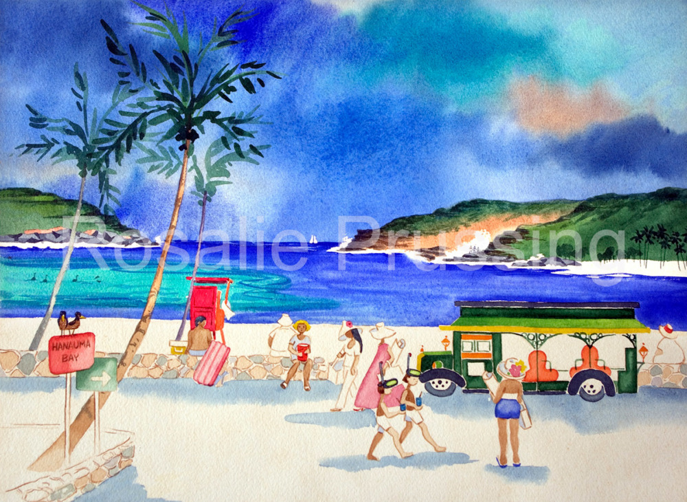 Rosalie Prussing A Lazy Day at Hanauma Bay Giclée Print, custom sizes