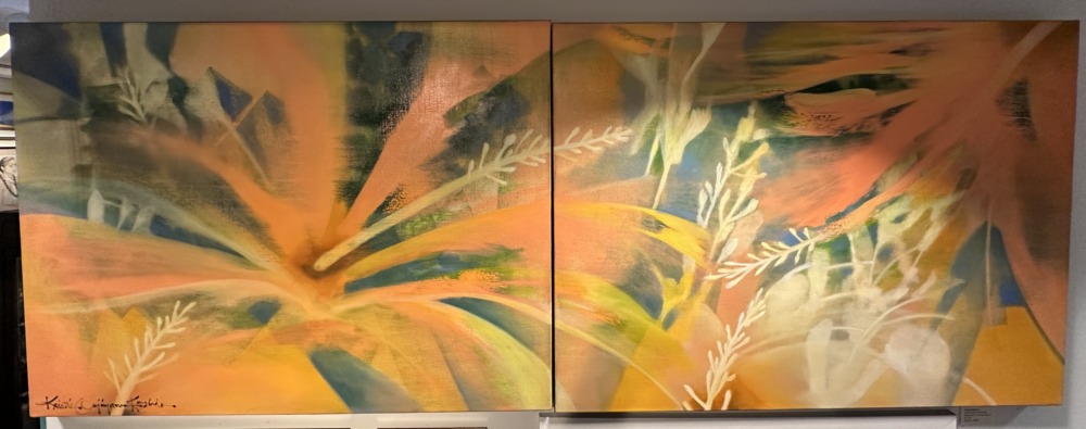 絵画 FOCUSPRIME 10 Kristie Fujiyama Kosmides 'Orange Hibiscus' Oil Painting 30